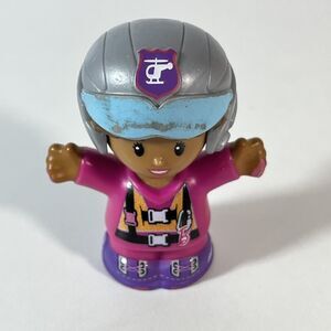 Fisher Price Little People Girl Mom Barbie Helicopter Airplane Pilot Pink